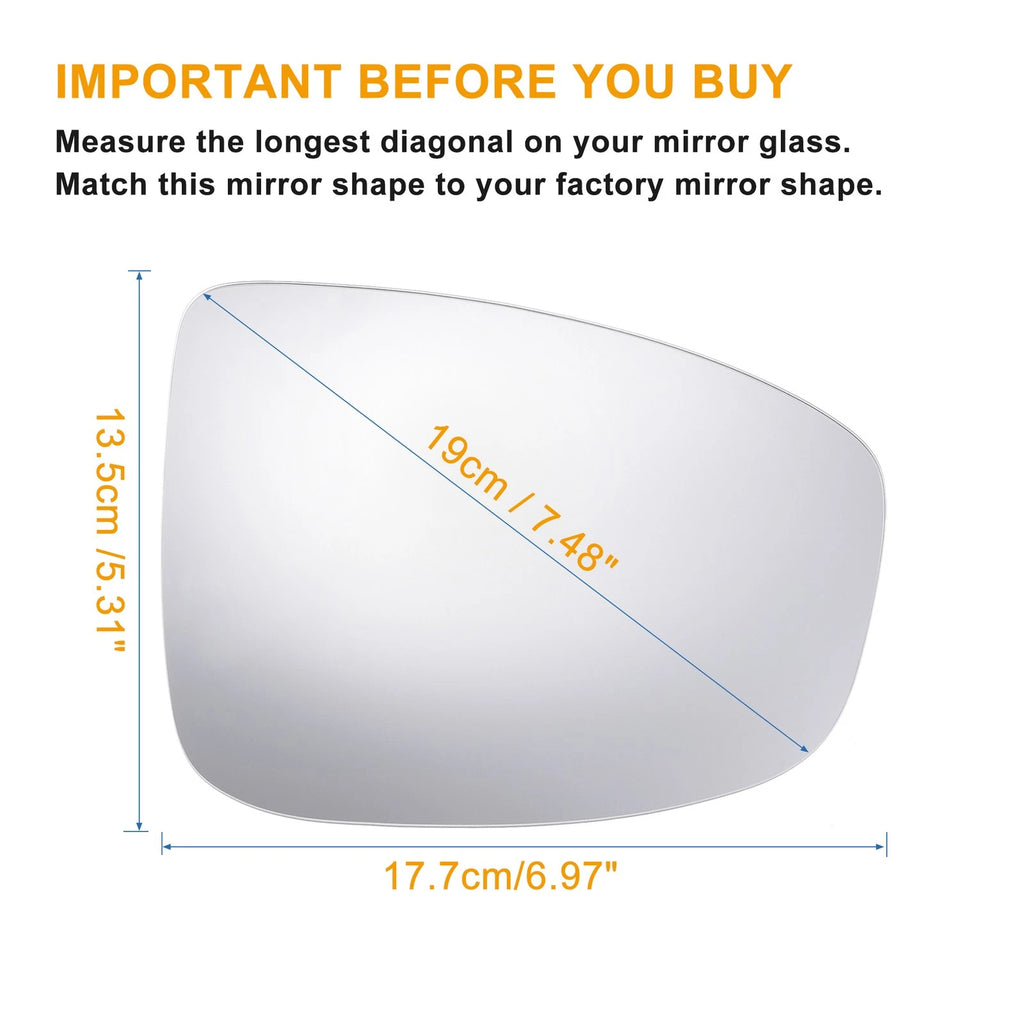 Pair Heated Mirror Glass with Backing Plate for Mazda CX-5 (2013–2014)