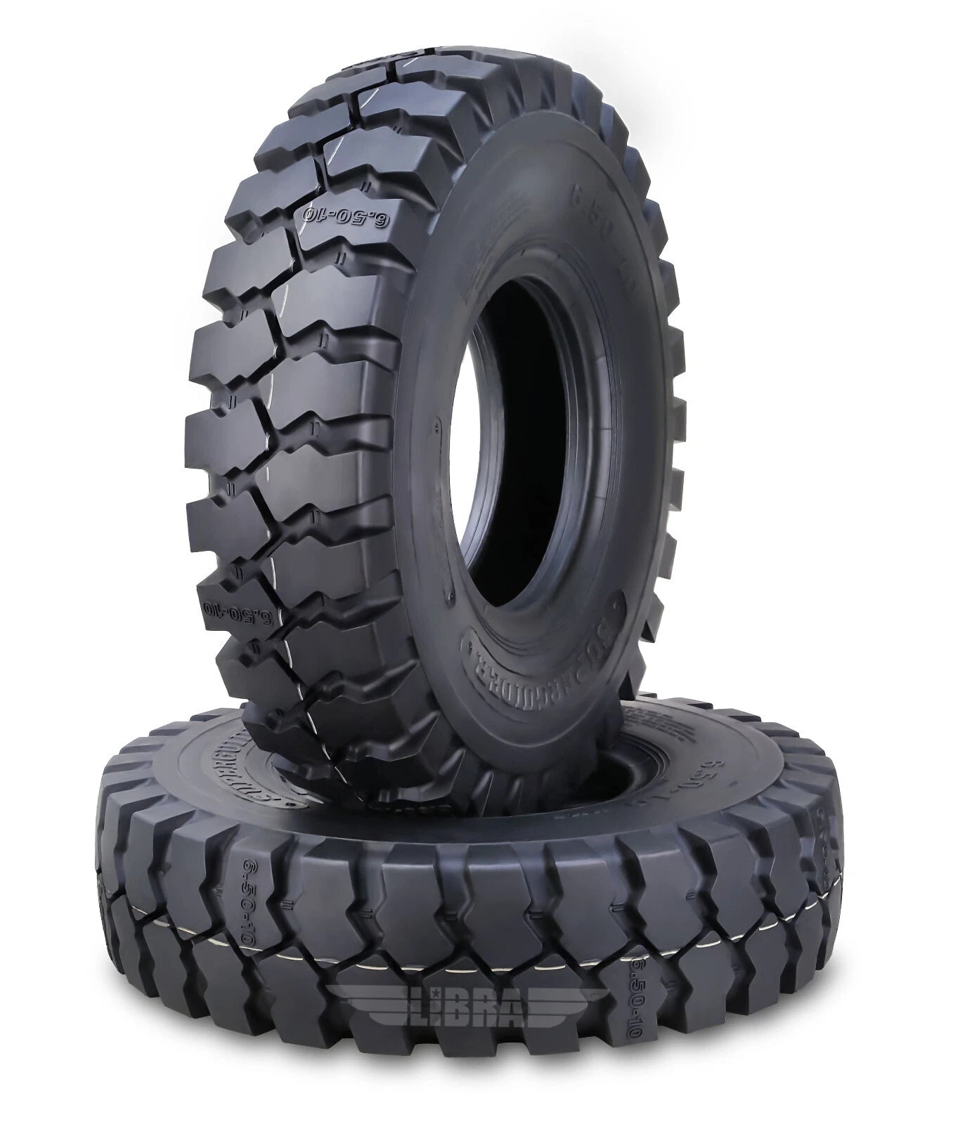 Set of 2 Superguider HD 6.50-10 Forklift Tires w/Tube Flap (12028)