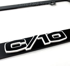 Matte Black License Plate Frame Premium with White Outline for Chevy C10 (1960–1966)