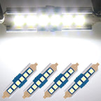 Set of 4 White 39mm 3030-6-SMD LED Festoon Bulbs for Car Interior