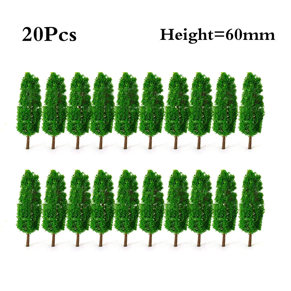 20Pcs 2.36" Model Trees for Diorama Miniature Scenery Railroad Landscape