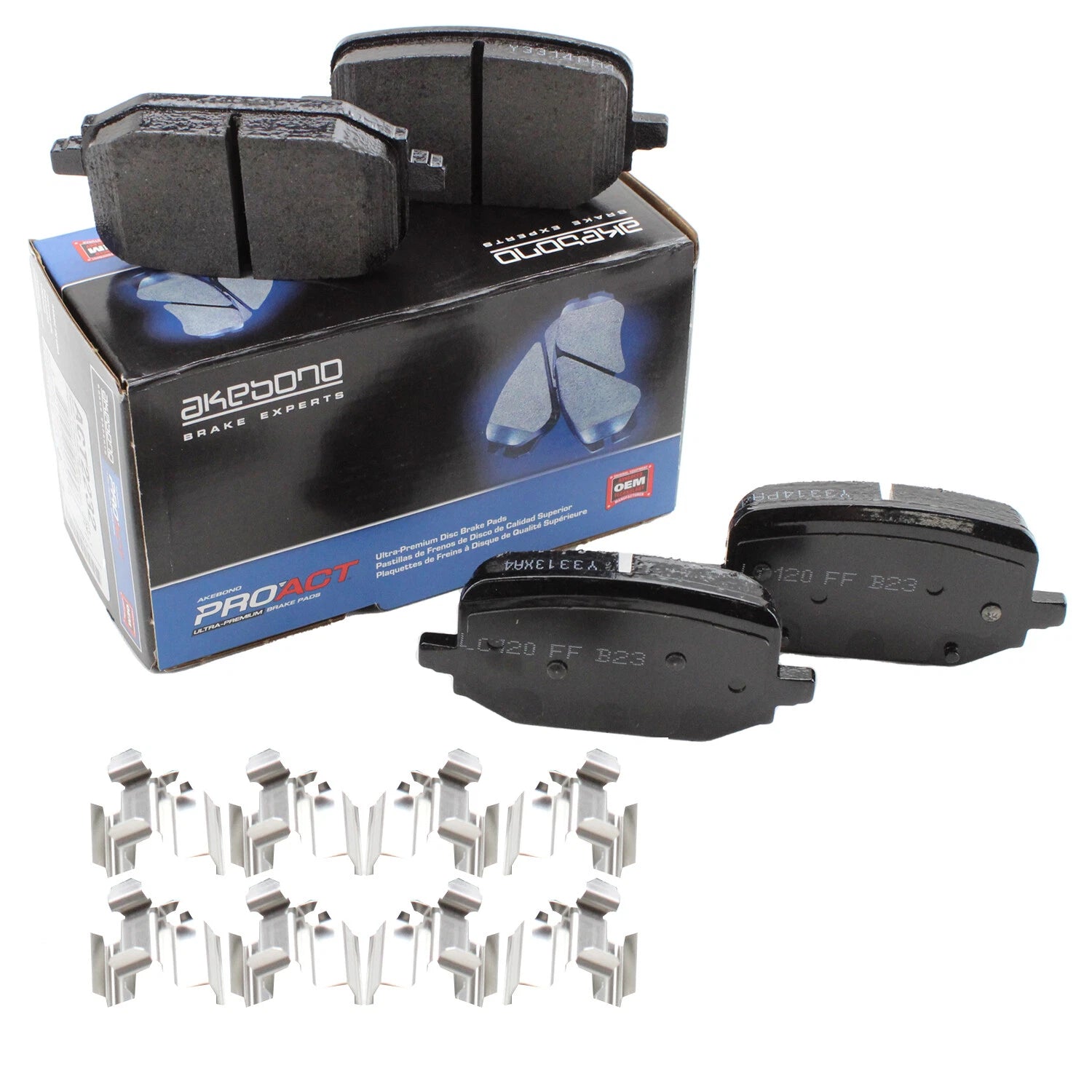 Akebono ProACT Rear Ceramic Brake Pads with Hardware for Ford Explorer (2020–2023)