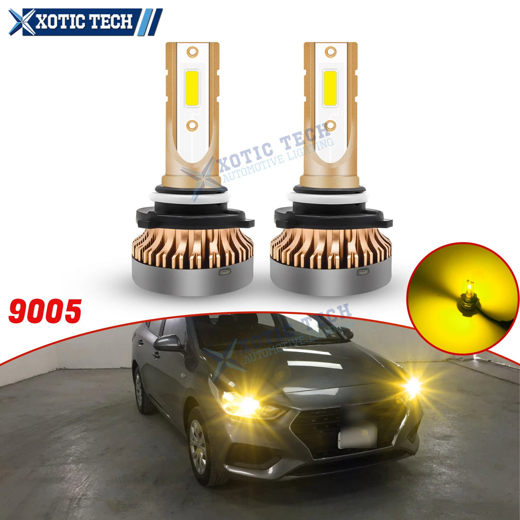 Golden Yellow LED High Beam Bulbs Conversion Kit for Hyundai (9005–9011)