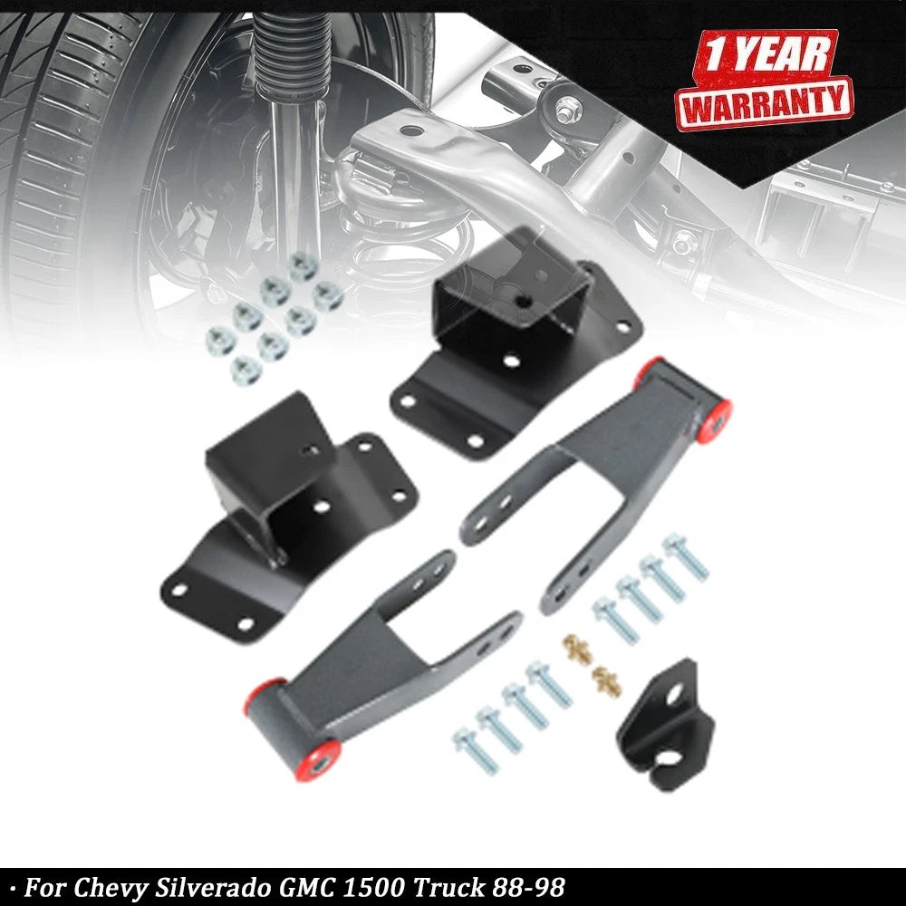 Set of 2 Rear Drop Shackles for Chevy Silverado GMC 1500 (1988â1998)