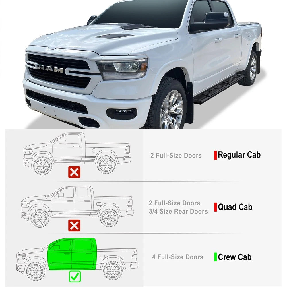 Running Boards for Dodge Ram 1500 Crew Cab (2019-2026)