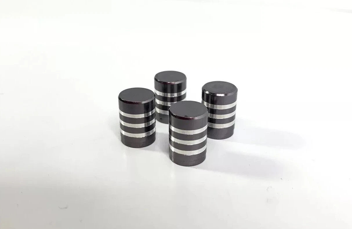 Tire Valve Stem Air Caps Set of 4 for Grey Billet Aluminum Truck ATV (—)