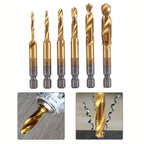 Hex Shank Compound Tap Drill Set for Metric Threads (6 Sizes)