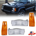 Set of 4 Clear Front Signal and Amber Marker Lamps for Jeep Cherokee (1984–1996)