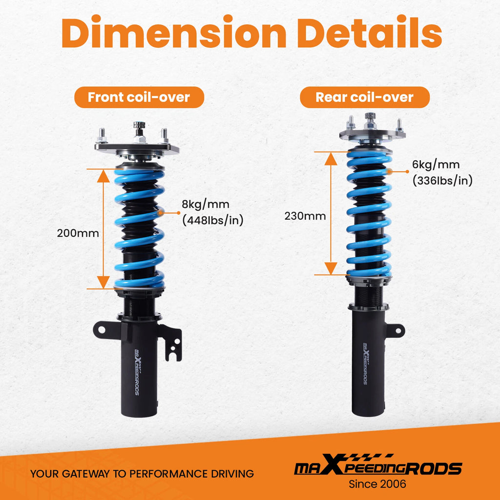 24 Way Coilover Shocks Springs Kit for Toyota Camry L/LE/XLE (2012–2017)