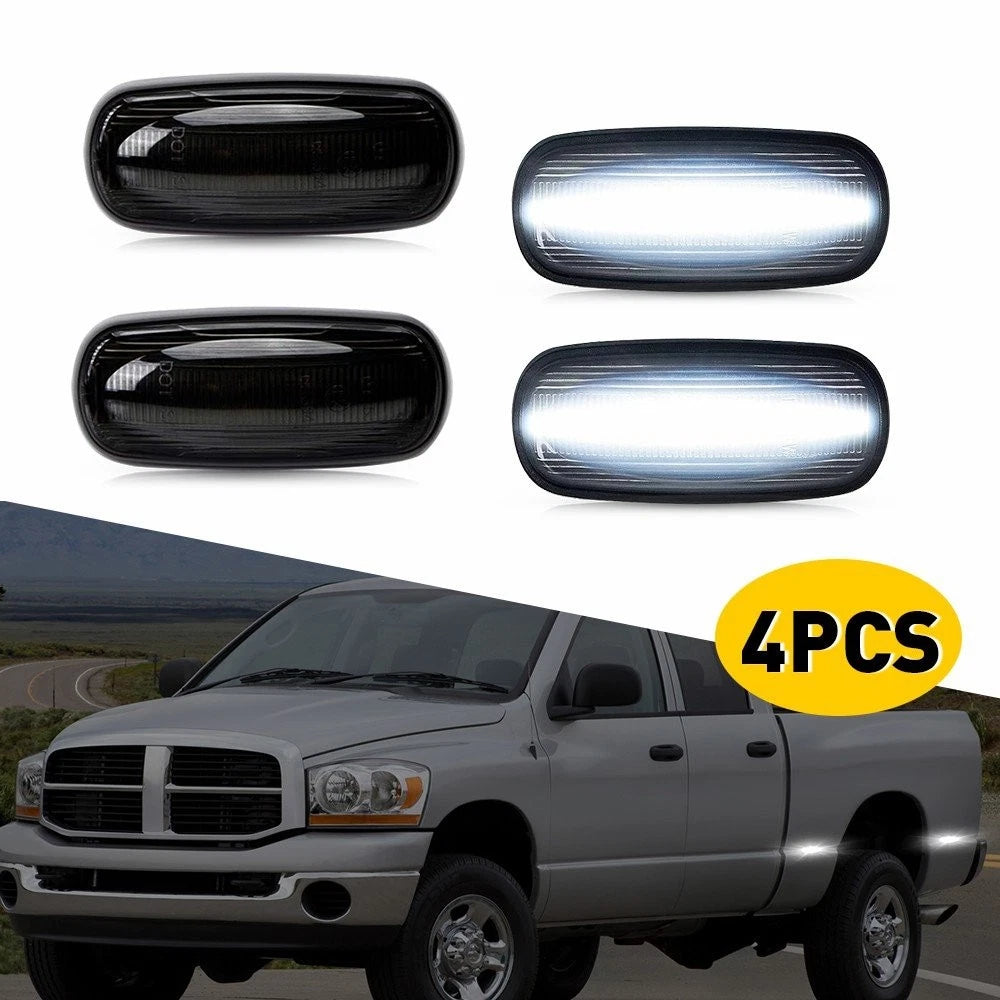 4X Smoked Lens LED Side Marker Lights for Dodge RAM 2500 3500 (2003–2009)