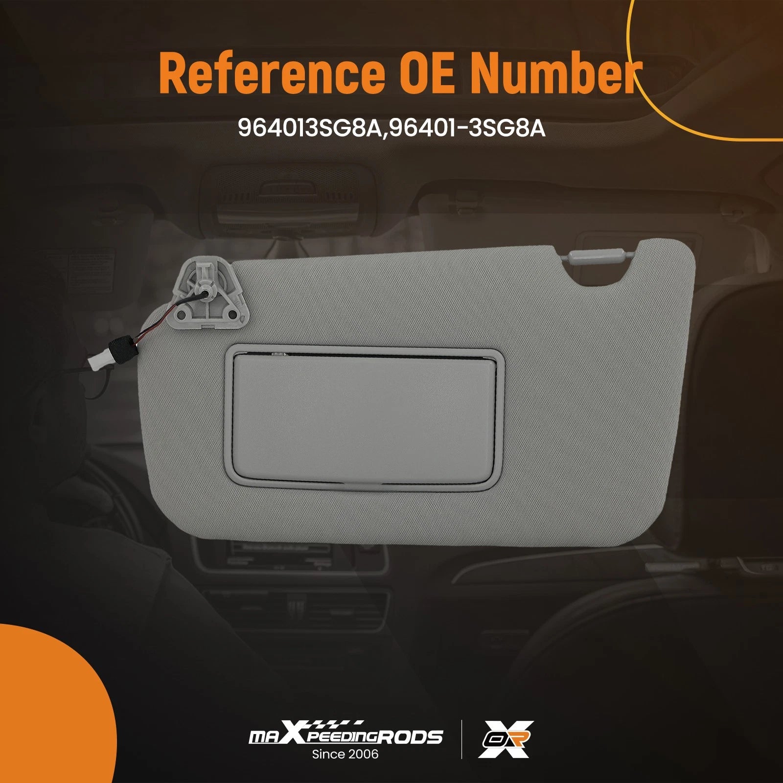 Gray Sun Visor for Nissan Sentra (2013–2019) 964013SG8A Plastic