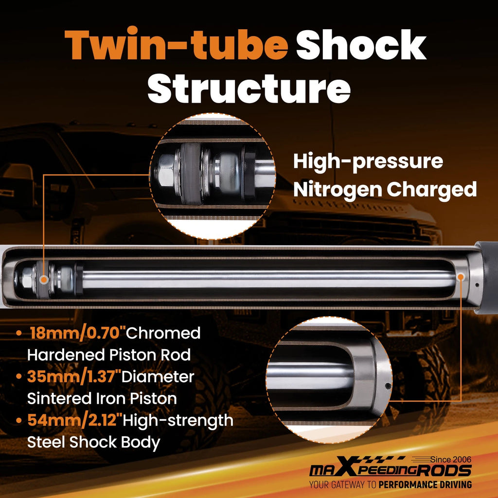4x4 Nitrogen Shock for Ford F-250 F-350 Super Duty 2017–2025 0-4.5"