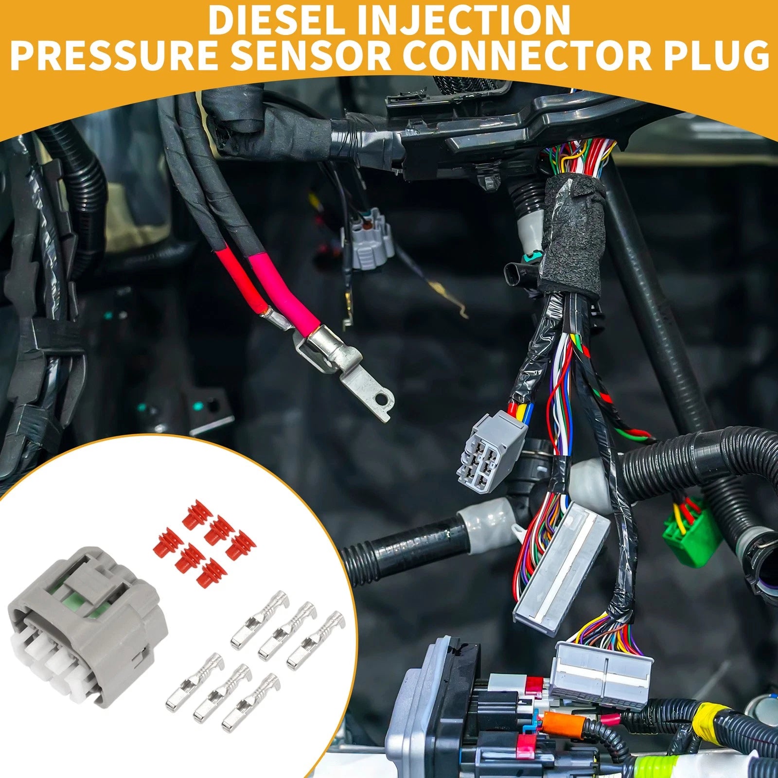 6 Pin Diesel Injection Pressure Sensor Connector Plug for Toyota 