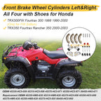 Front Brake Wheel Cylinder Shoes Kit for Honda FourTrax 300 TRX300FW (1988–2000)