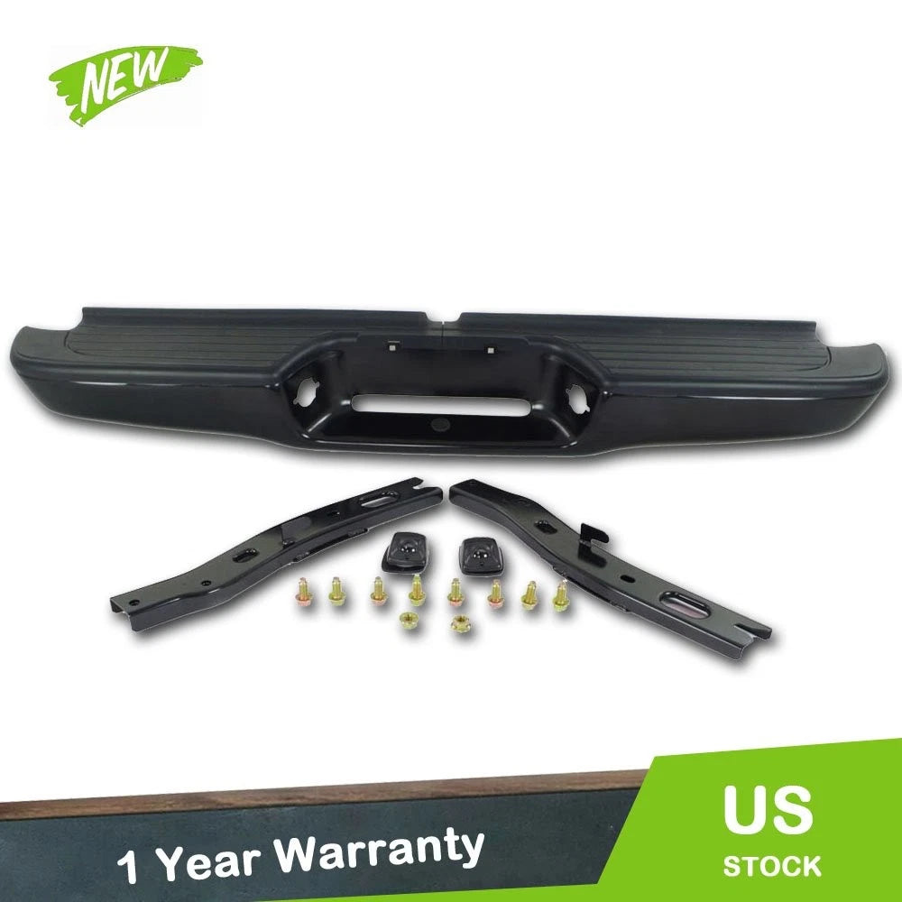 Rear Step Bumper Assembly Kit for Toyota Tacoma (1995–2004) Black Steel