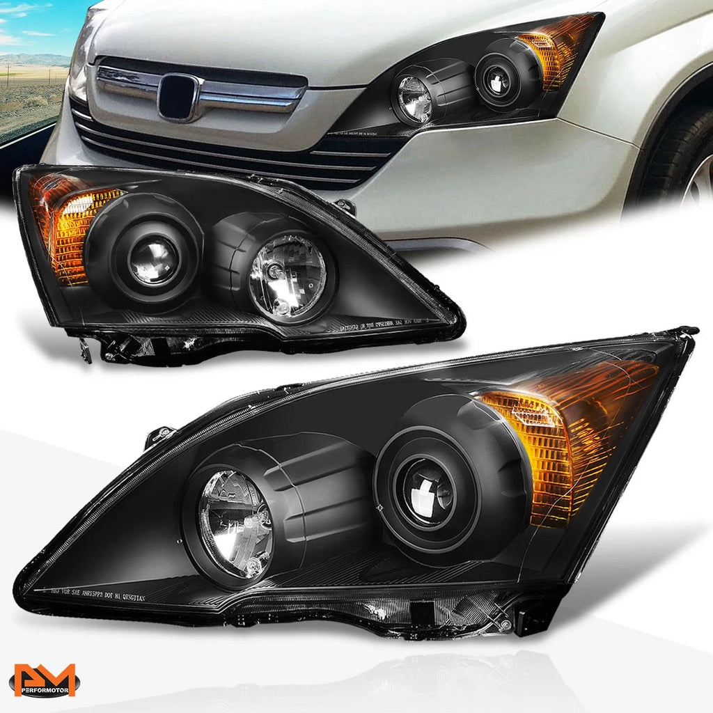Projector Headlight for Honda CR-V (2007–2011) Black Housing Amber Corner