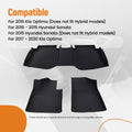 Set of 4 All-Weather Carpet Floor Mats for Hyundai Sonata/Kia Optima (2015–2020)