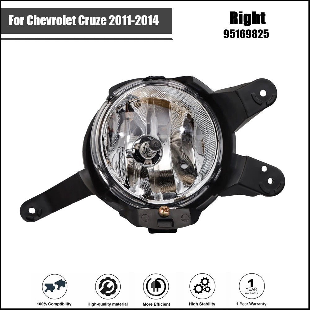 Front Fog Light Assembly for Chevrolet Cruze (2011–2014) Clear Halogen Right