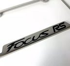 Brushed License Plate Frame with Laser Engraved Emblem for Ford Focus RS (2016–2018)