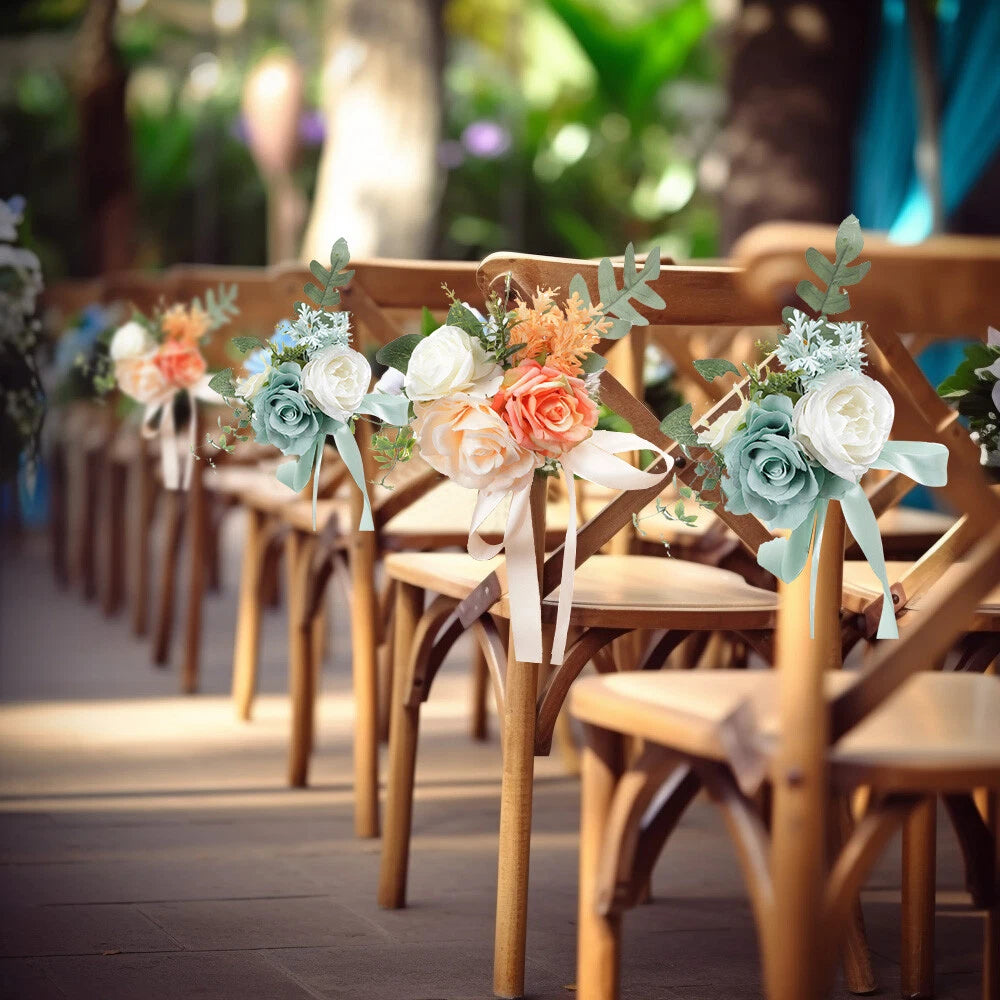 8PCS Aisle Chair Decorations for Wedding Ceremony Party Decor