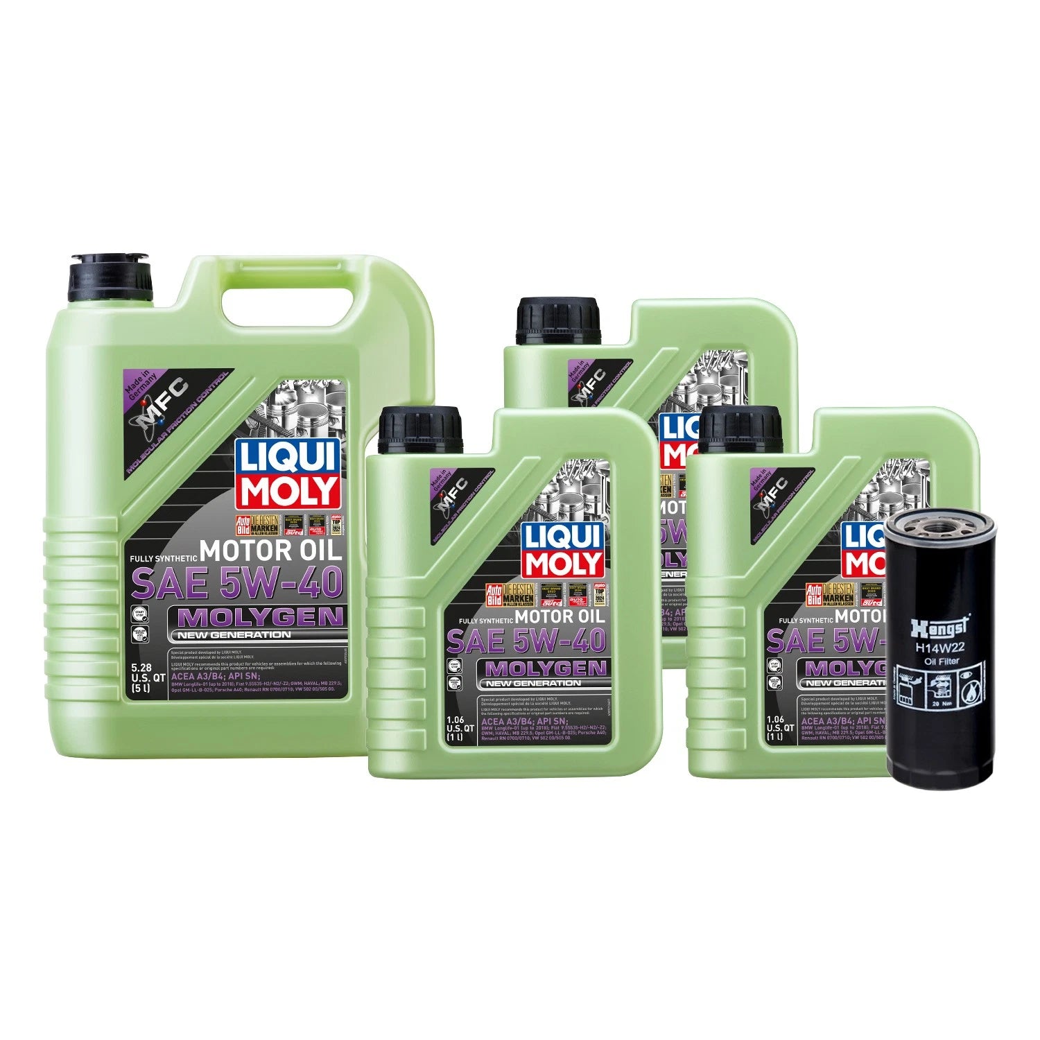 Oil Change Kit for Audi ABH/ART 4.2L (2000–2005) - 8L Liqui Moly Molygen 5W40