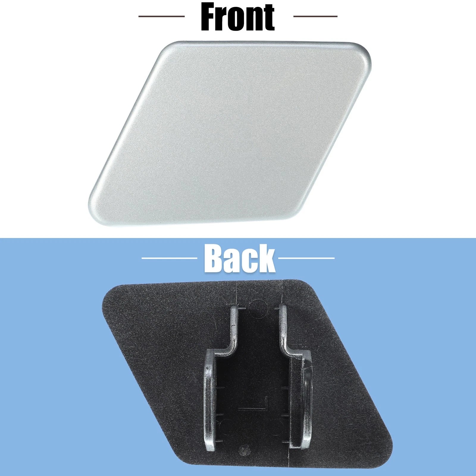 Left Front Headlight Washer Nozzle Cover for BMW 335i (2007–2013) No. 61678031307 Silver Tone