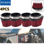 Set of 4 High Flow Air Filters for Motorcycle (60mm)