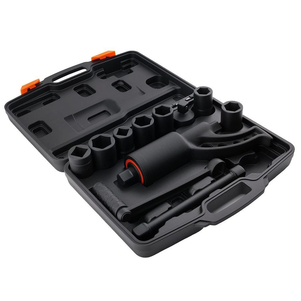 Torque Wrench Set 1:64 Square Drive with 7 Sockets for Heavy Duty Use