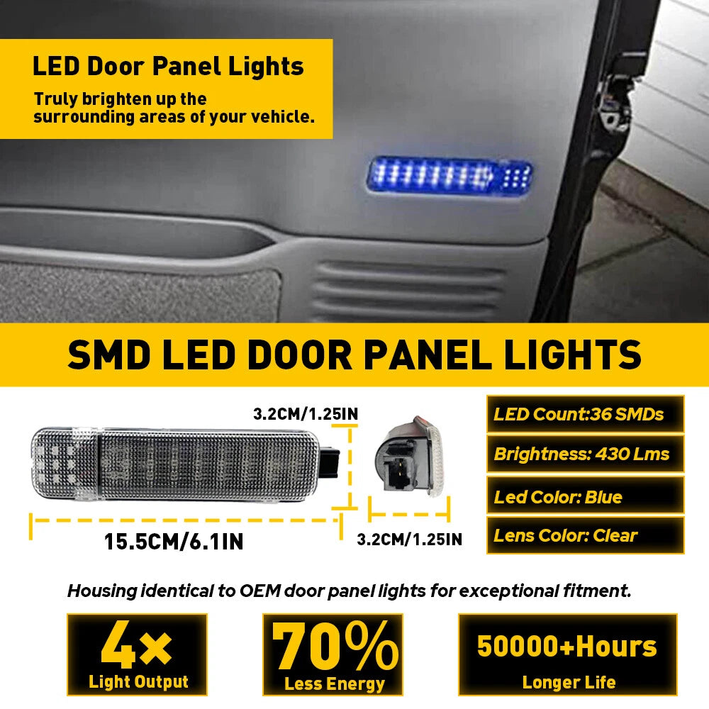 2X LED Door Courtesy Light for Chevy Silverado Suburban Tahoe GMC Sierra (2014–2023)