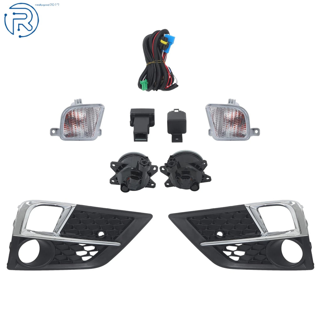 Pair Front Fog Light Lamp Assembly w/Bezel for Honda Odyssey (2018–2020)