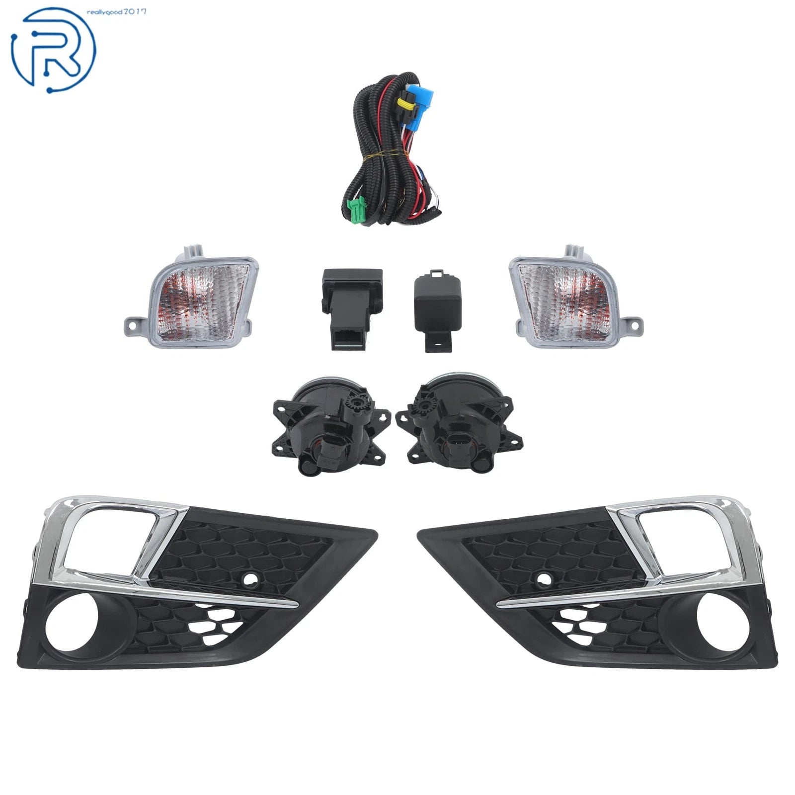 Pair Front Fog Light Lamp Assembly w/Bezel for Honda Odyssey (2018–2020)