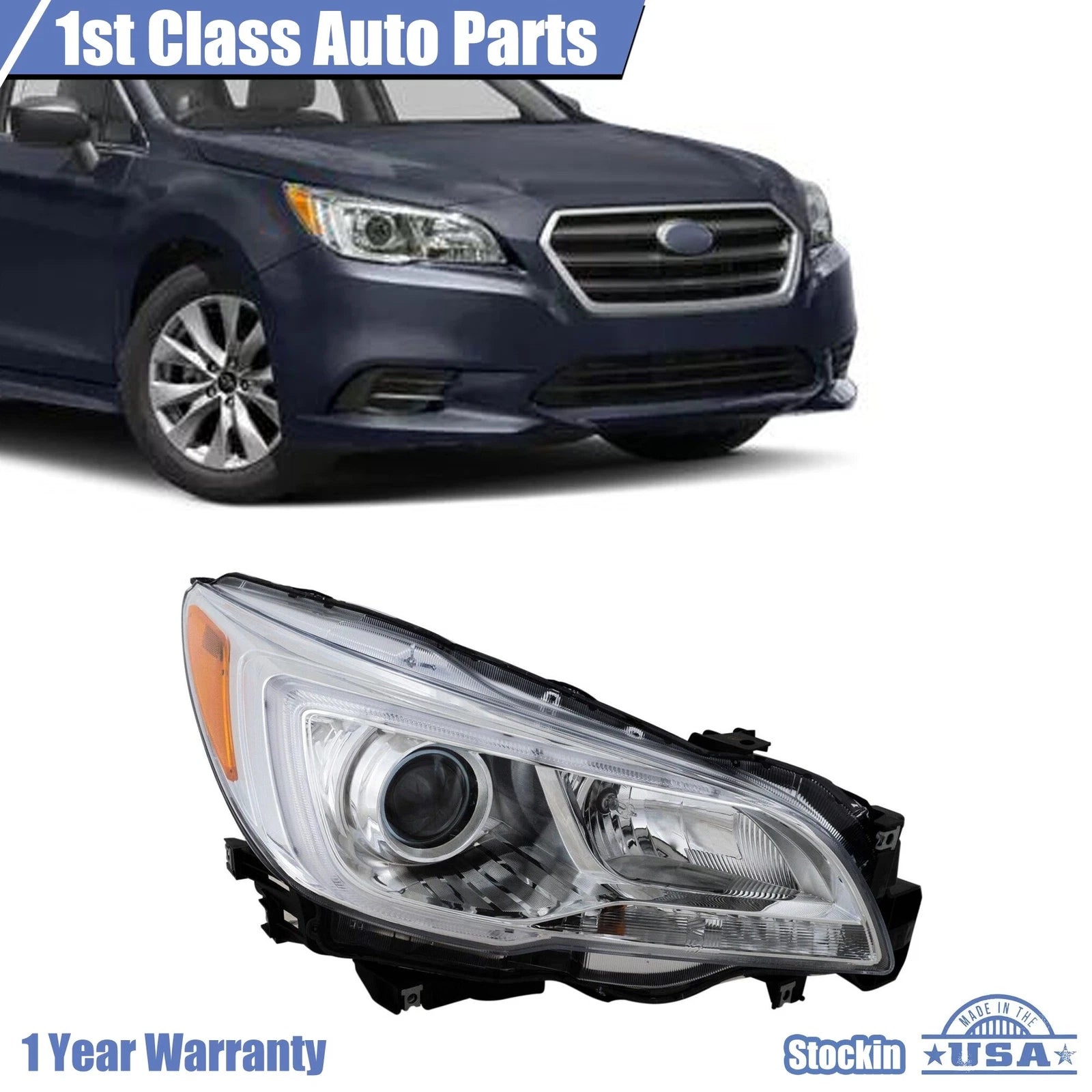 Chrome Halogen Headlight for Subaru Legacy Outback (2015–2017)