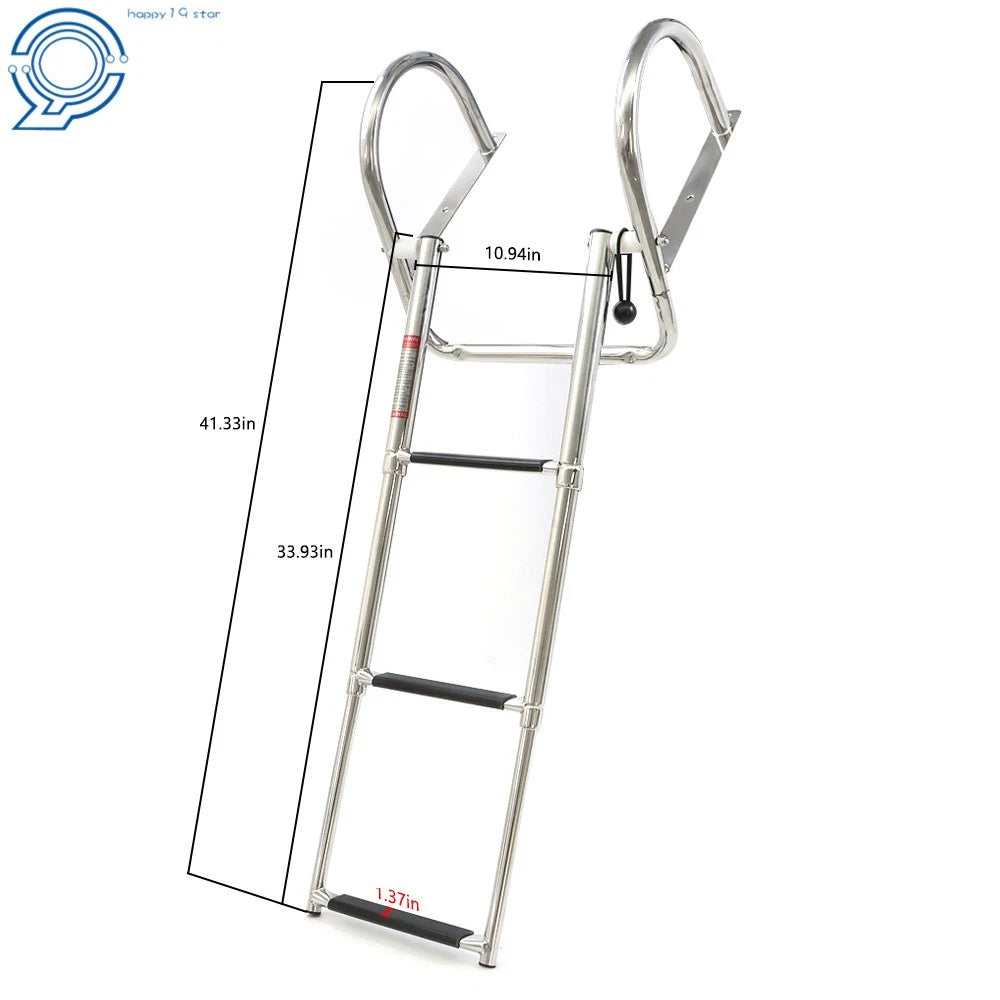 3-Step Stainless Steel Telescoping Boat Ladder for Dock