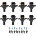 Set of 8 Ignition Coils & Iridium Spark Plugs for Audi Q7, BMW E39, E38, E53 V8