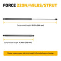 Set of 2 Gas Struts C16-22187 for Camper Shell Rear Topper (26", 49LB/220N)