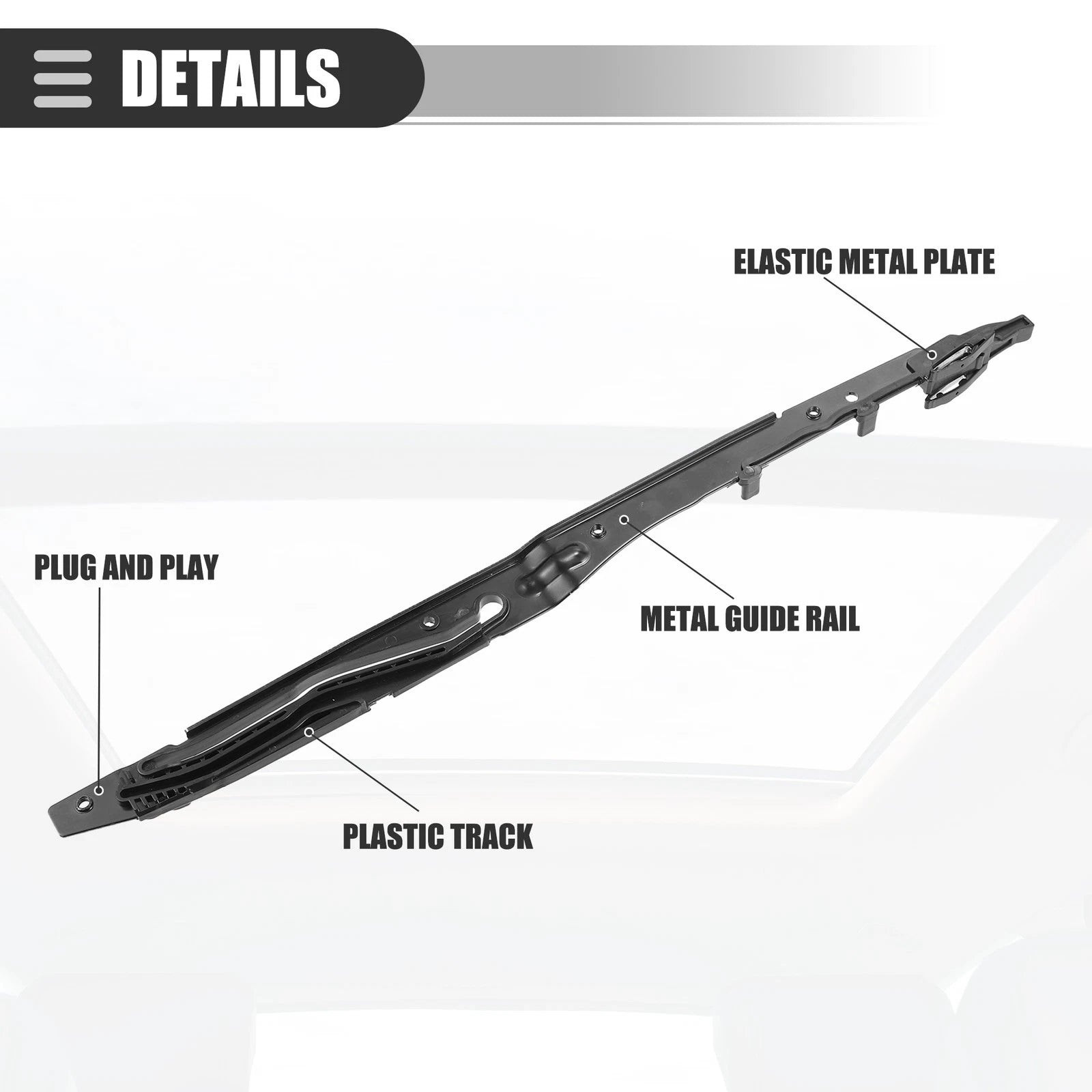 Sunroof Track Guide Rails Assembly Repair Kit for Ford F150 F250 (2015–2023) FL3Z1651071A