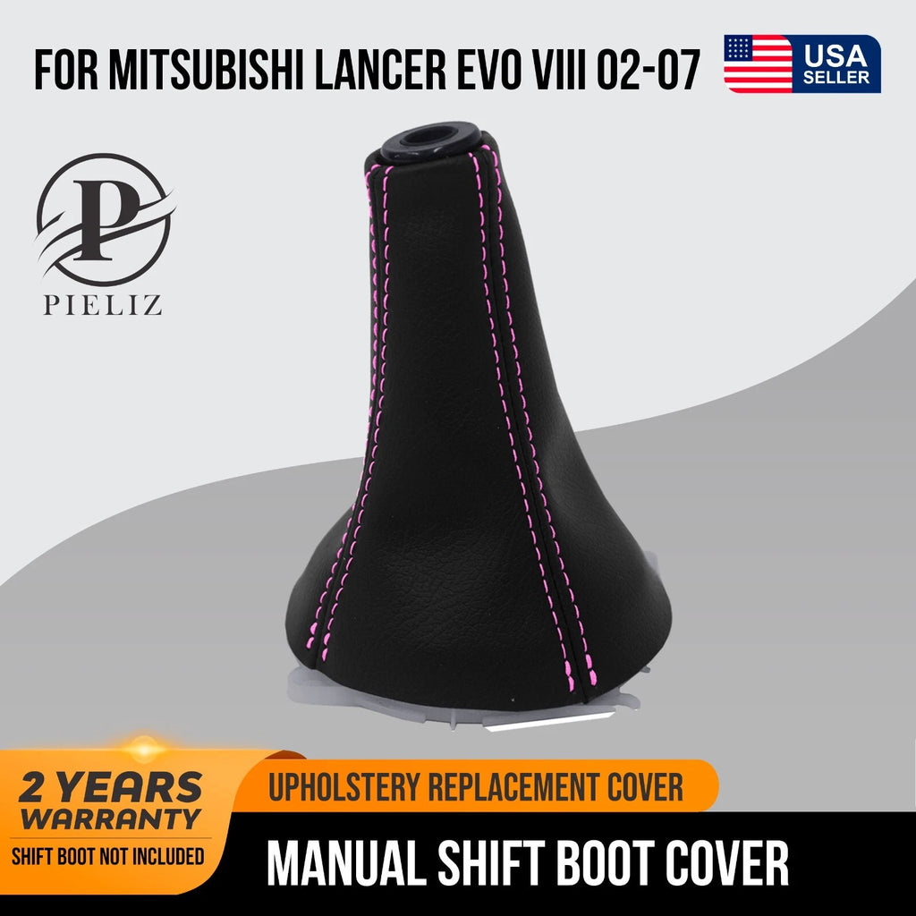 Manual Shift Boot Cover for Mitsubishi Lancer (2002–2007) Pink Stitch