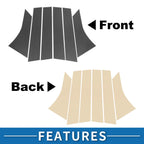 Set of 6 Door Pillar Window Trim for Ford Focus (2012–2019) Carbon Fiber
