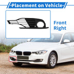 Front Right Fog Light Grill No. 51117255368 for BMW 328i (2012–2015) Black ABS
