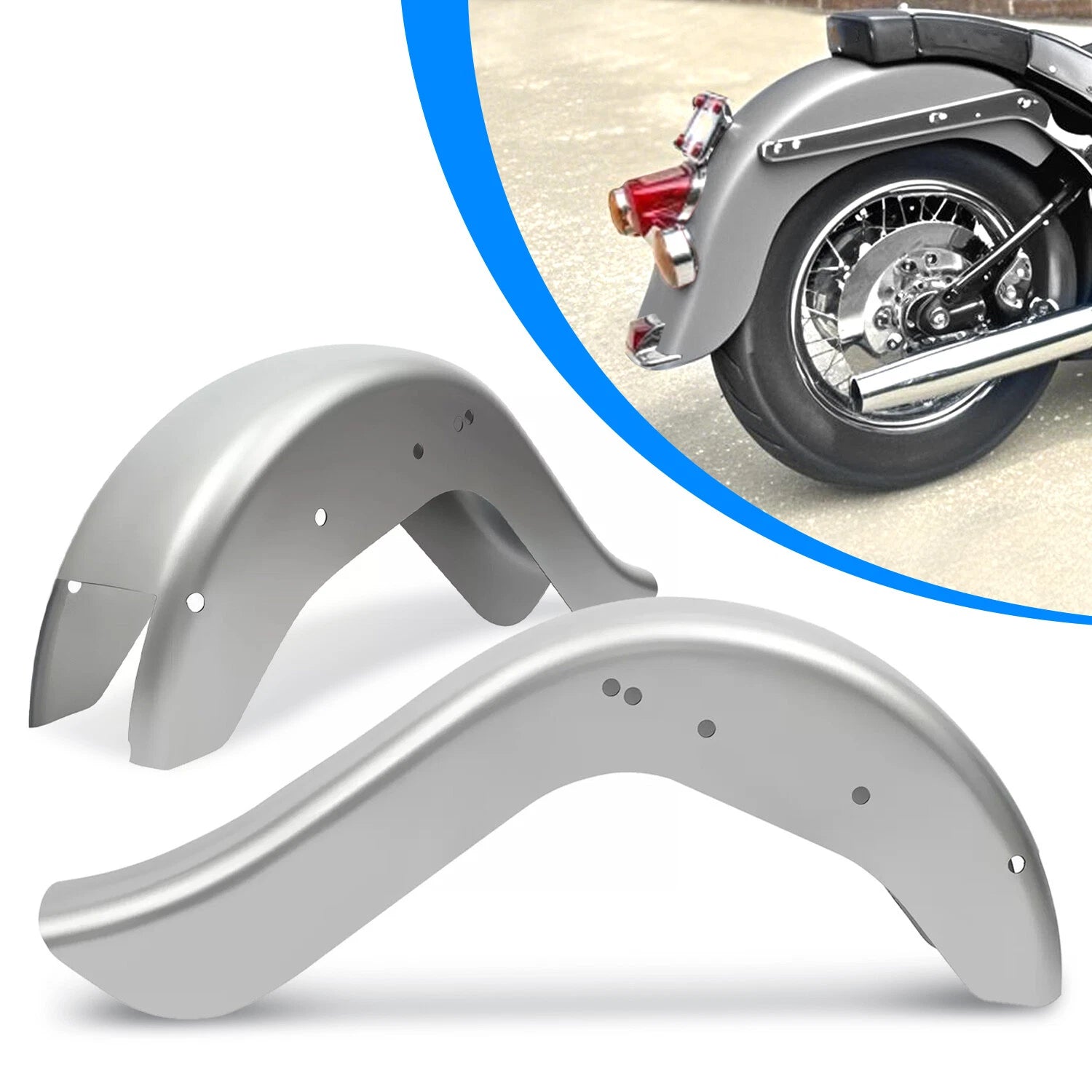 6'' Stretched Extended Steel Rear Fender for Harley Softail Dyna (1986–2017)