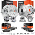 Set of 16 Drilled Rotors & Brake Pads with Wheel Hub Bearing for Suzuki