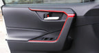 4 x ABS Red Door Upper Armrest Stripe Cover Trim for Toyota RAV4 (2019–2023)