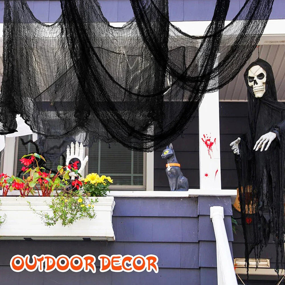 6pcs Halloween Creepy Gauze Cloth for Outdoor Yard Decoration