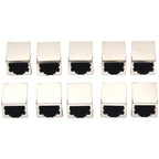 10X RJ45 8P8C Female Socket for Network Cable PCB Mount Silver