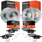 Set of 4 Drilled Disc Rotors & Brake Pads for Ford Focus (2012–2018)