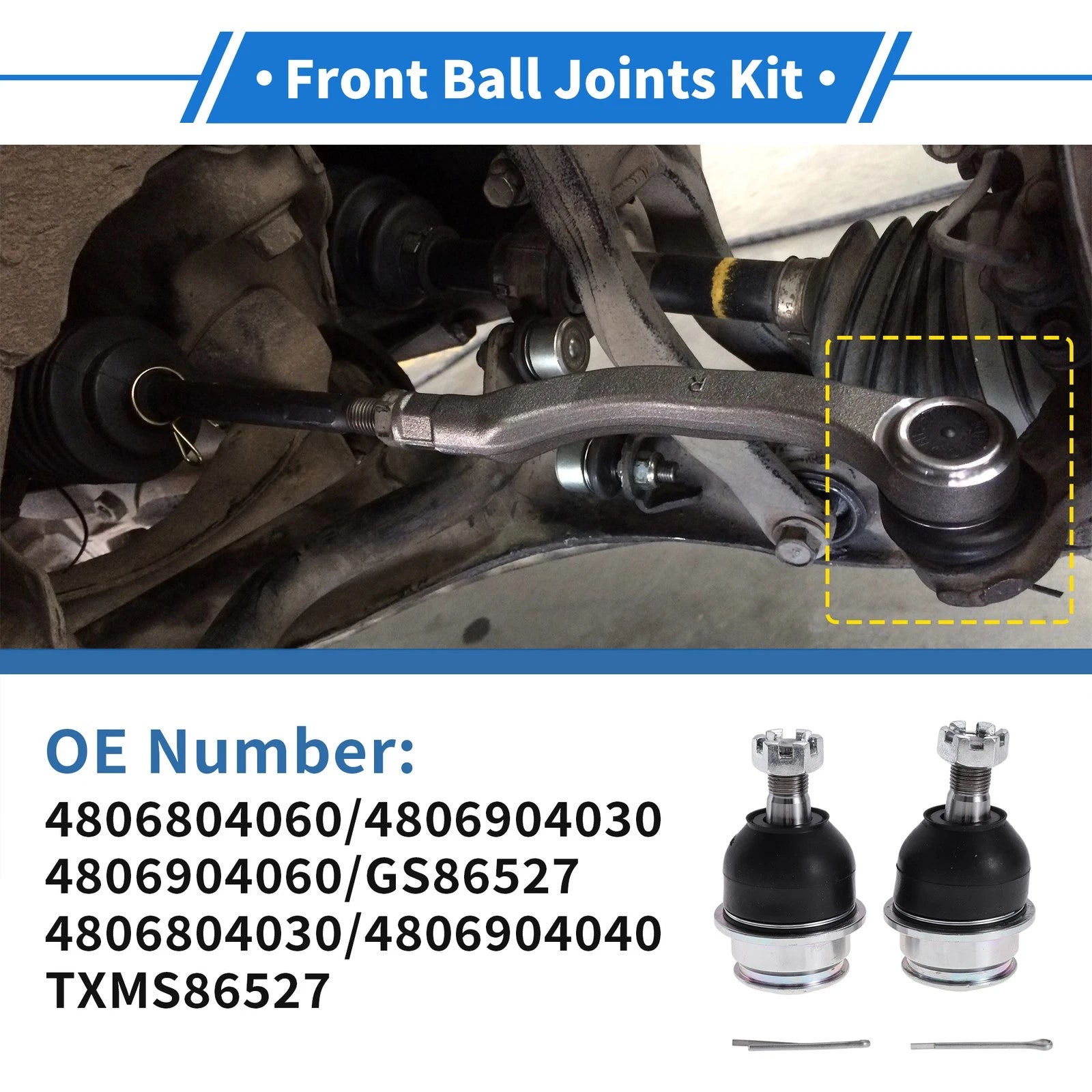 2X Front Lower Ball Joints for Toyota Tacoma (2005–2023) No. 4806804060/4806904030