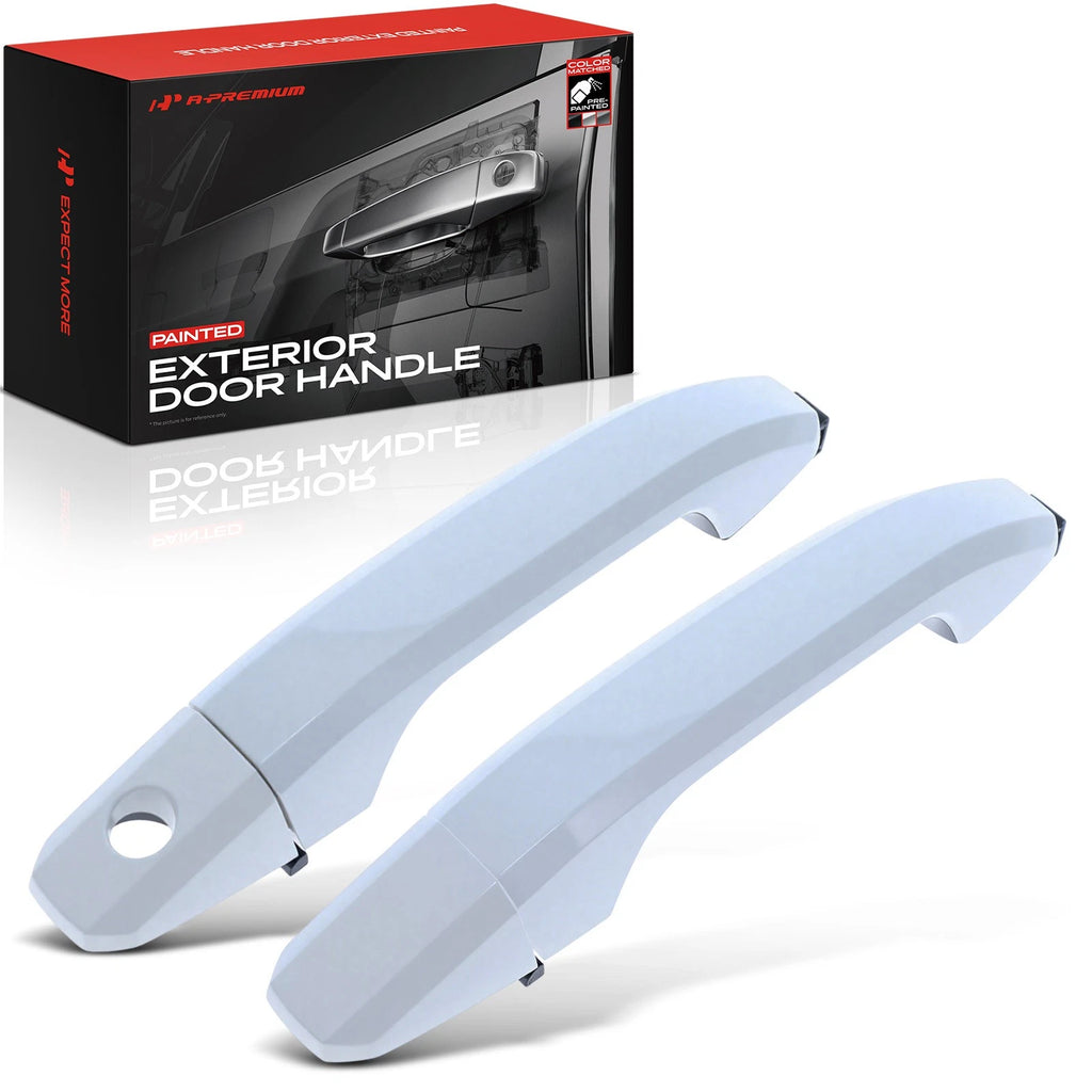 2X Front Painted White Door Handle for Chevy Silverado GMC Sierra 