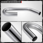 Set of 2 45 Degree U Bends for Exhaust Pipe 2.25" OD Mild Steel (18-Gauge)