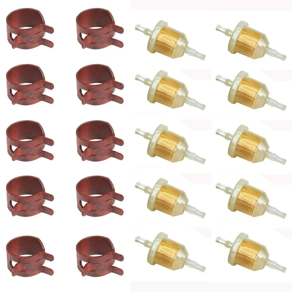 Filter and Hose Clamp 10 Pack for Dixie Chopper (Replaces 25 050 08-S)