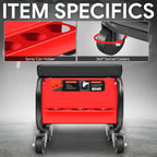 3-Drawer Roller Seat Stool with Tool Tray for Garage Mechanics